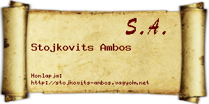 Stojkovits Ambos névjegykártya